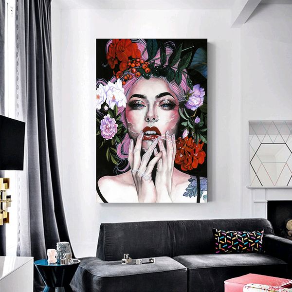  TRANH DECOR: CÔ GÁI VƯỜN HOA 