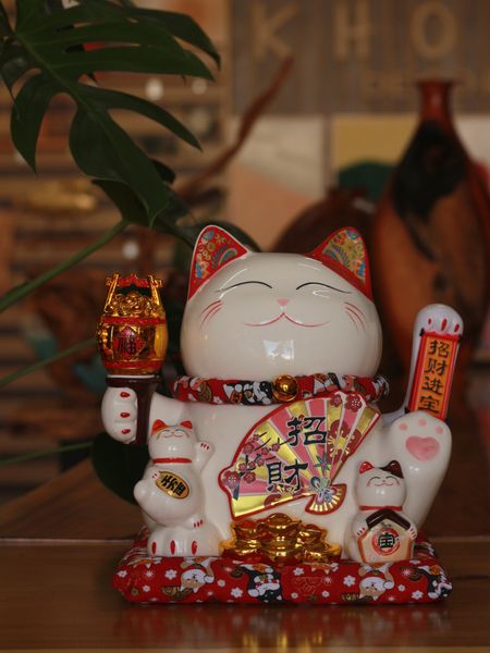  MÈO THẦN TÀI HŨ VÀNG 27CM 