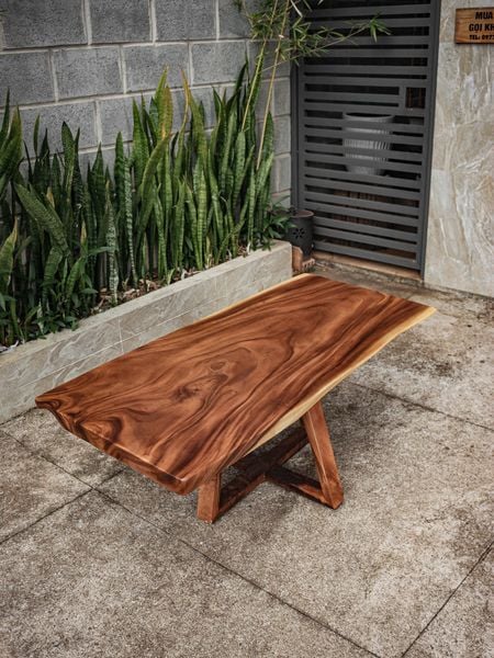  BÀN GỖ ME TÂY 120 x 59-62-63 x 4.5 cm 