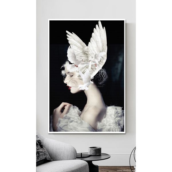  TRANH DECOR: CÔ GÁI BỒ CÂU 
