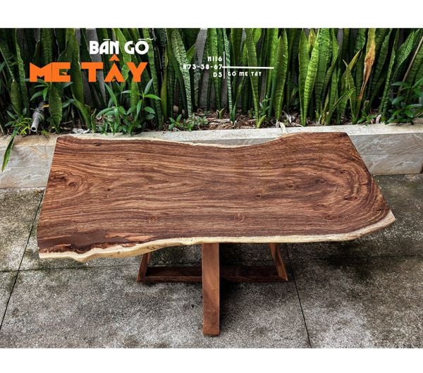  BÀN GỖ ME TÂY 116 x 73-58-67 x 5 cm 