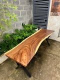  BÀN GỖ ME TÂY 204 x 64-56-62 x 5 cm 