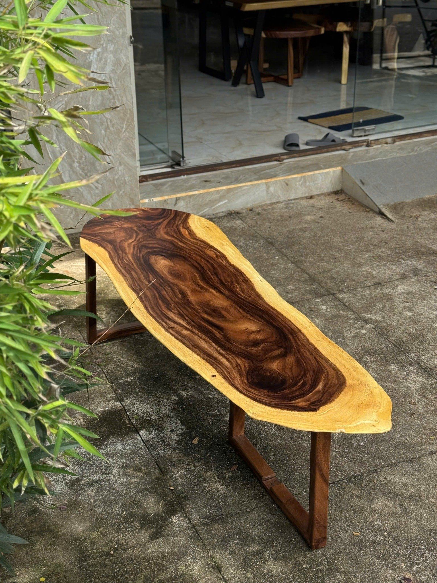  BÀN GỖ ME TÂY 175 x 35-50 x 3 cm 