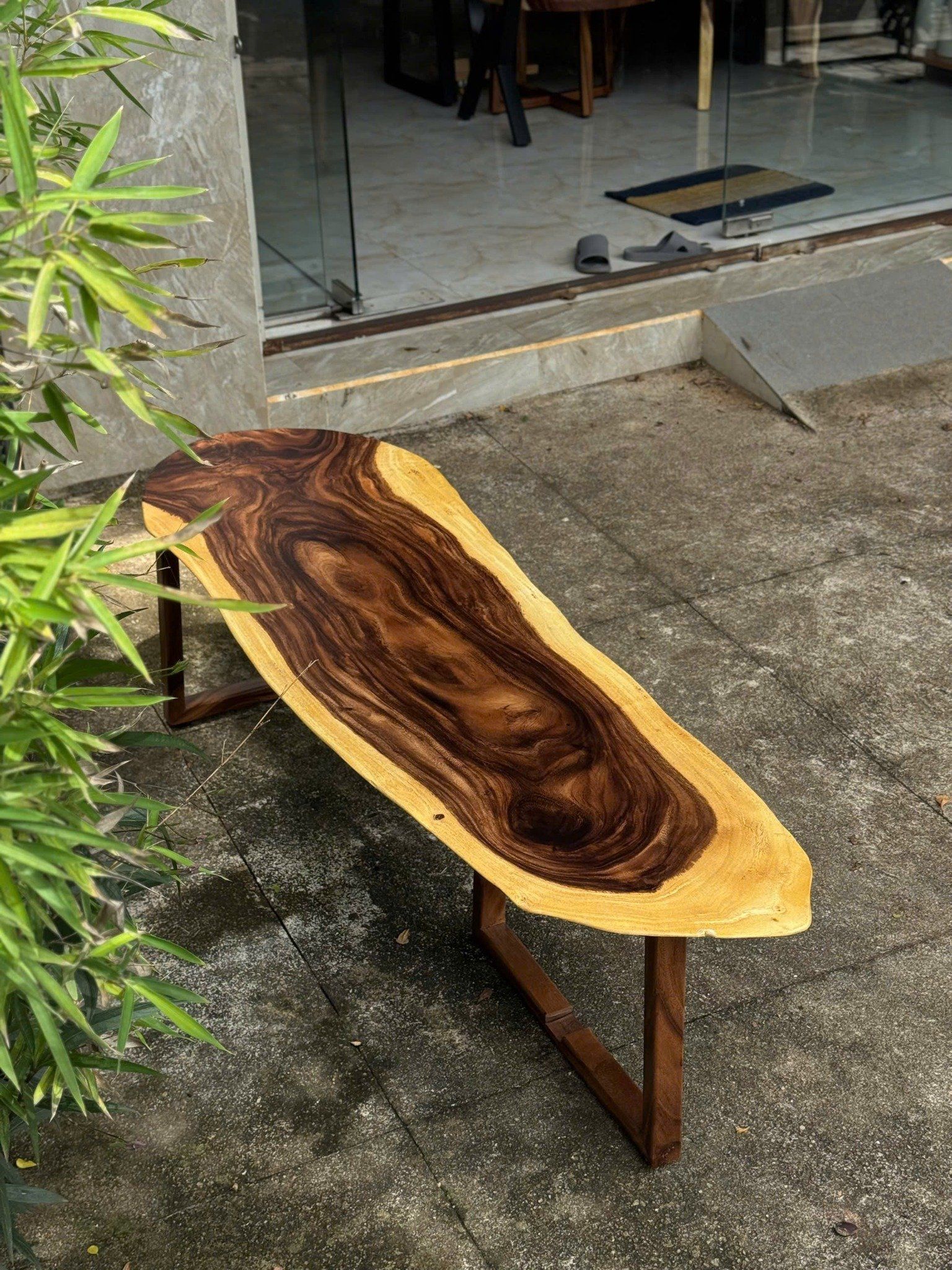  BÀN GỖ ME TÂY 175 x 35-50 x 3 cm 