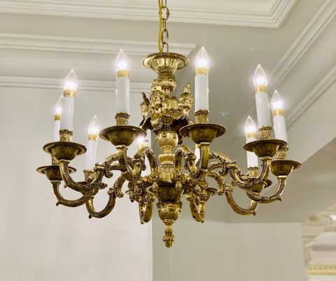 ĐÈN CHÙM TIỆP MONA X. BRASS ANTIQUE