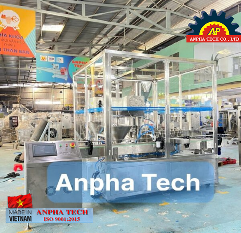 Dây Chuyền Chiết Rót Hũ Dạng Rotary Anpha Tech ISO 9001:2015 Made In Vietnam