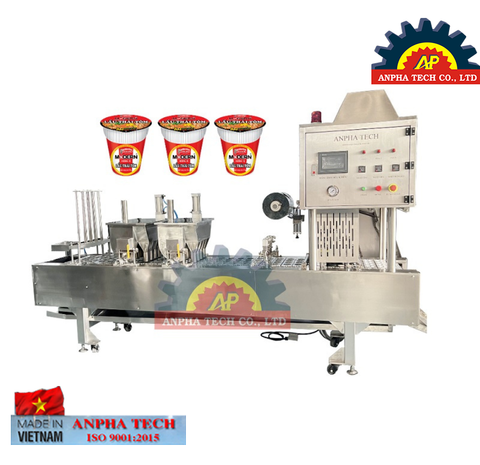 Máy dán miệng ly mì Anpha Tech