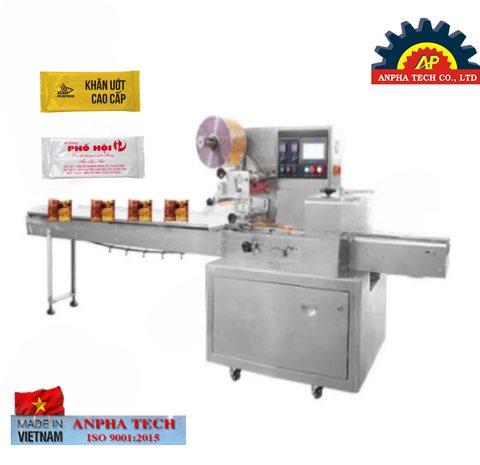 Máy Đóng Gói Khăn Lạnh (Khăn Ướt) Anpha Tech ISO 9001:2015 Made In Vietnam