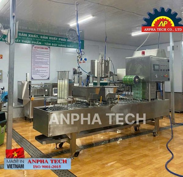 Máy đóng gói thạch cốc (thạch ly) tự động Anpha Tech ISO 9001:2015