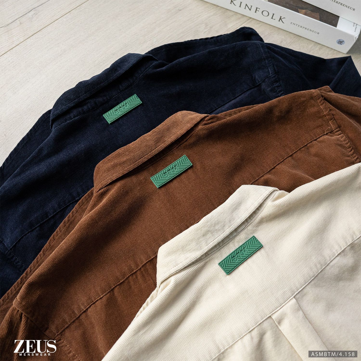Áo Khoác Sơ Mi Nhung Tăm Gắn Logo Nam Nữ Kiểu Basic Dài Tay Áo Oversize  Sa12  Sam Store