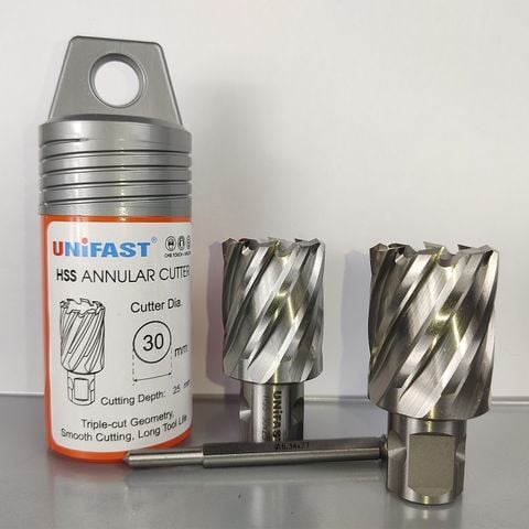 Mũi khoan từ thép gió phi 30 UNIFAST HSS 30x25 siêu bền bỉ