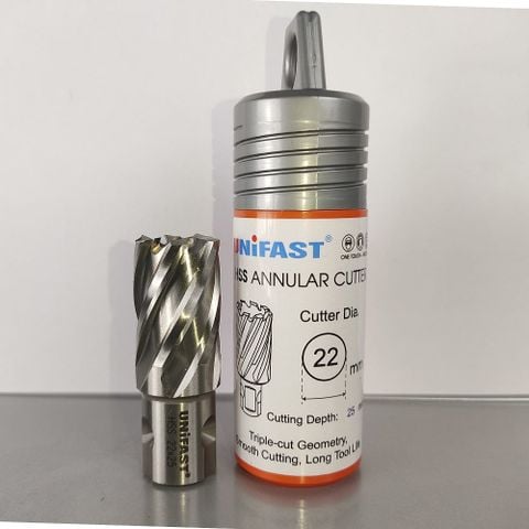 Mũi khoan từ UNIFAST loại thép gió giá rẻ HSS 22x25 phi 22
