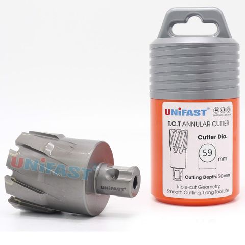 Mũi khoan từ phi 59 bền rẻ UNIFAST TCT 59x50