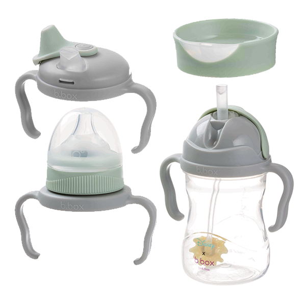 b.box Bộ Bình Nước 4 Nắp Thay Thế Tiện Dụng Cho 4 Giai Đoạn Phát Triển Của Bé
