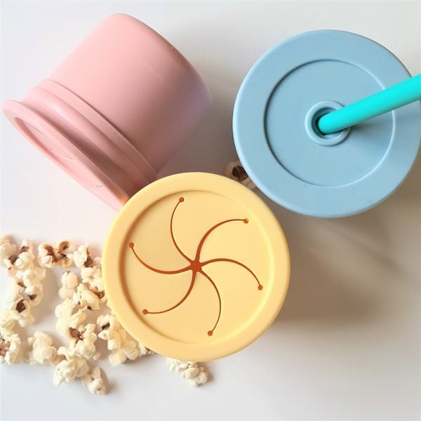 MinikOiOi Cốc Uống Nước Đa Năng Kèm Ống Hút & Nắp Đậy Silicone