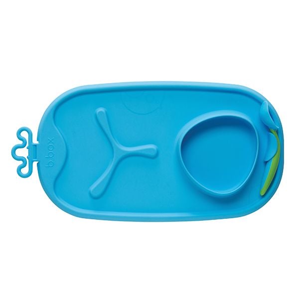 b.box Khay Ăn Dặm Silicone Có Thể Cuộn Tròn, Tặng Kèm Muỗng Cho Bé