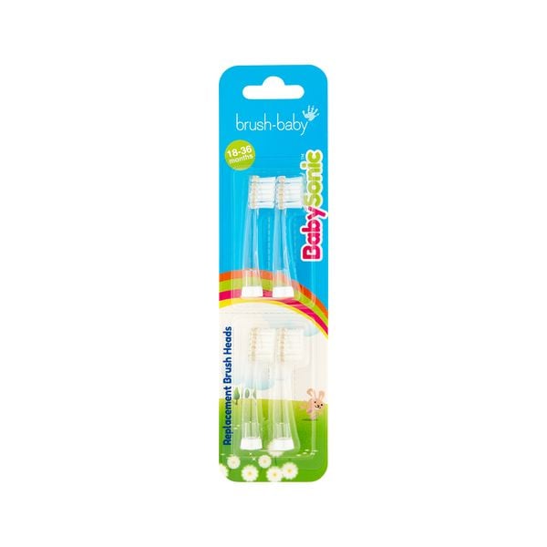 Brush-Baby Bộ 4 Đầu Bàn Chải Thay Thế Bàn Chải Điện Sóng Âm BabySonic (18 - 38 Tháng)