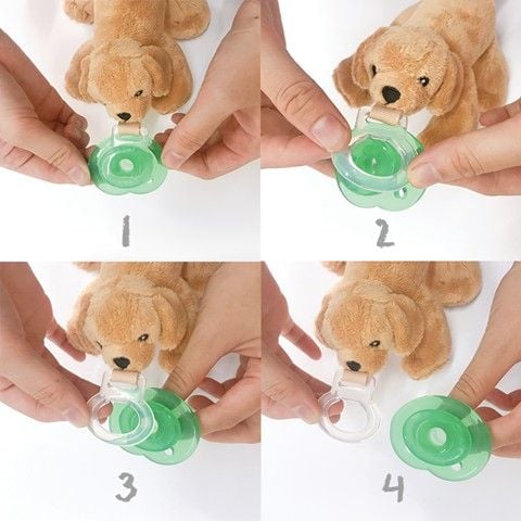 Nookums Núm Ti Silicone Kèm Thú Bông Cao Cấp An Toàn Cho Bé