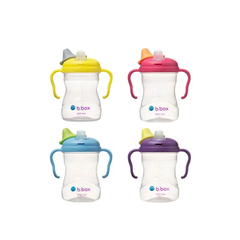 B.BOX BÌNH NƯỚC VÒI SILICONE CÓ VAN CHỐNG SẶC VÀ TAY CẦM CHO BÉ TẬP UỐNG NƯỚC 240ML