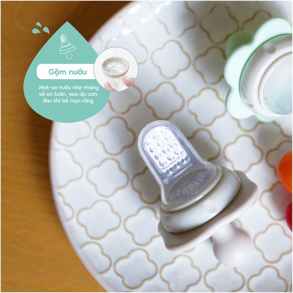 FARLIN Bộ Túi Nhai, Gặm Nướu Và Bàn Chải Mát Xa Nướu Silicone Cho Bé