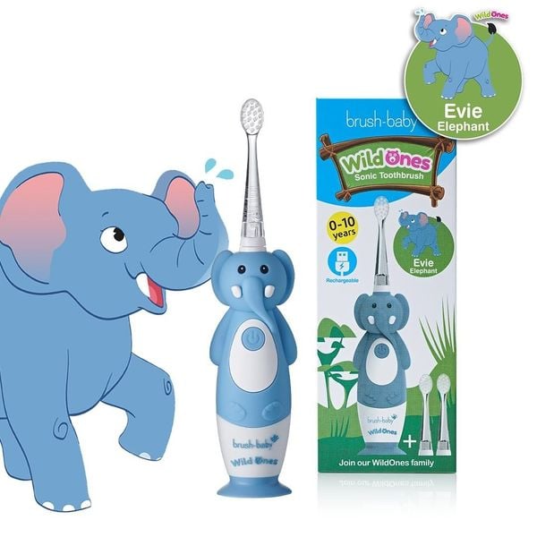 Brush-Baby Bàn Chải Điện Sóng Âm Kèm Sạc WildOnes Cho Bé (0 - 10 Tuổi)