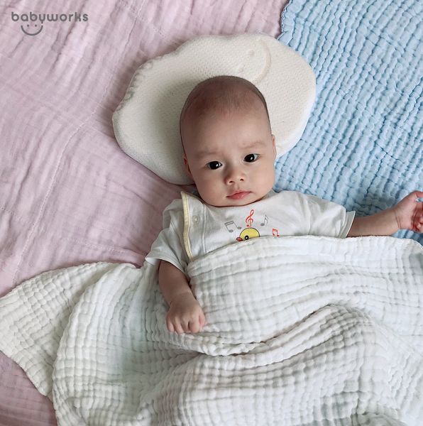 Babyworks Gối Chống Bẹt Đầu Cho Bé Chất Liệu Cao Su Non Đàn Hồi