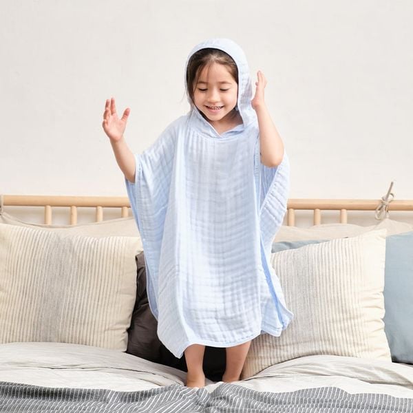 L'Ange Áo Choàng Tắm Có Nón Vải Bông 6 lớp 50x55cm (Size S)