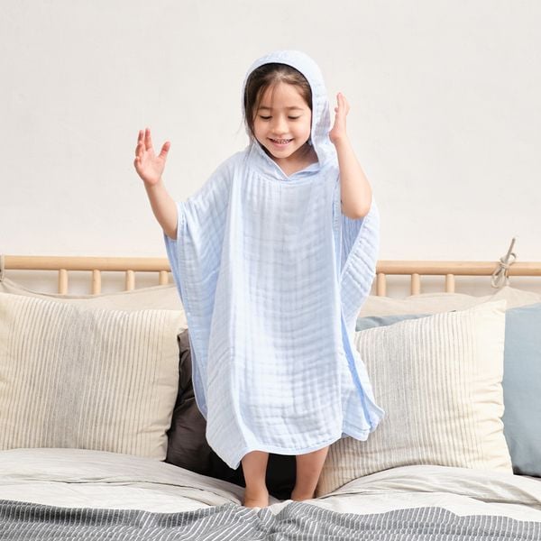 L'Ange Áo Choàng Tắm Có Nón Vải Bông 6 Lớp 60x65cm (Size M)