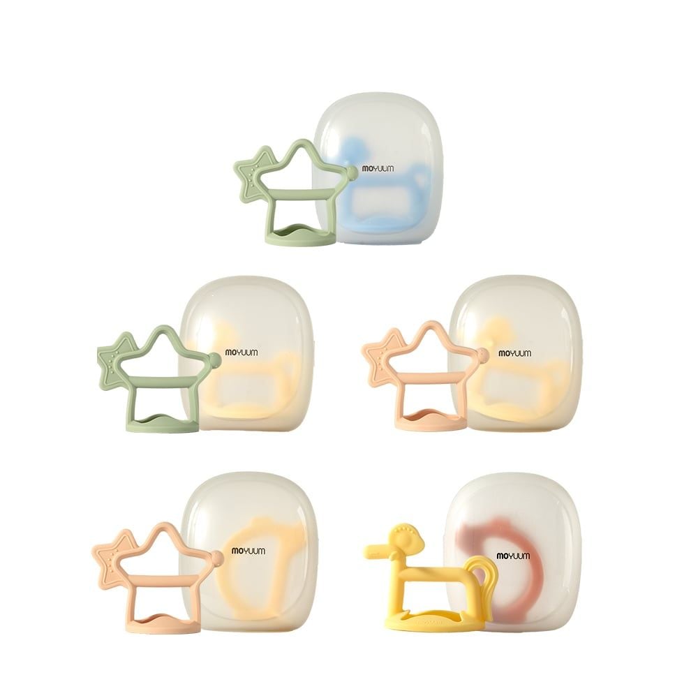 MOYUUM BỘ QUÀ TẶNG GẶM NƯỚU BẰNG SILICONE CAO CẤP GIÚP GIẢM ĐAU VÀ NGỨA NƯỚU CHO BÉ