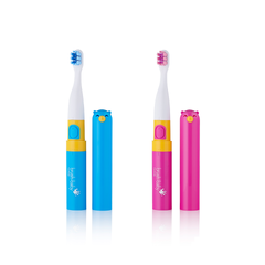 BRUSH-BABY BÀN CHẢI ĐIỆN SÓNG ÂM GOKIDZ DÙNG PIN CÓ NẮP ĐẬY TIỆN LỢI, 2 CHẾ ĐỘ LÀM SẠCH RĂNG AN TOÀN VÀ HIỆU QUẢ CHO BÉ (TỪ 3 TUỔI)