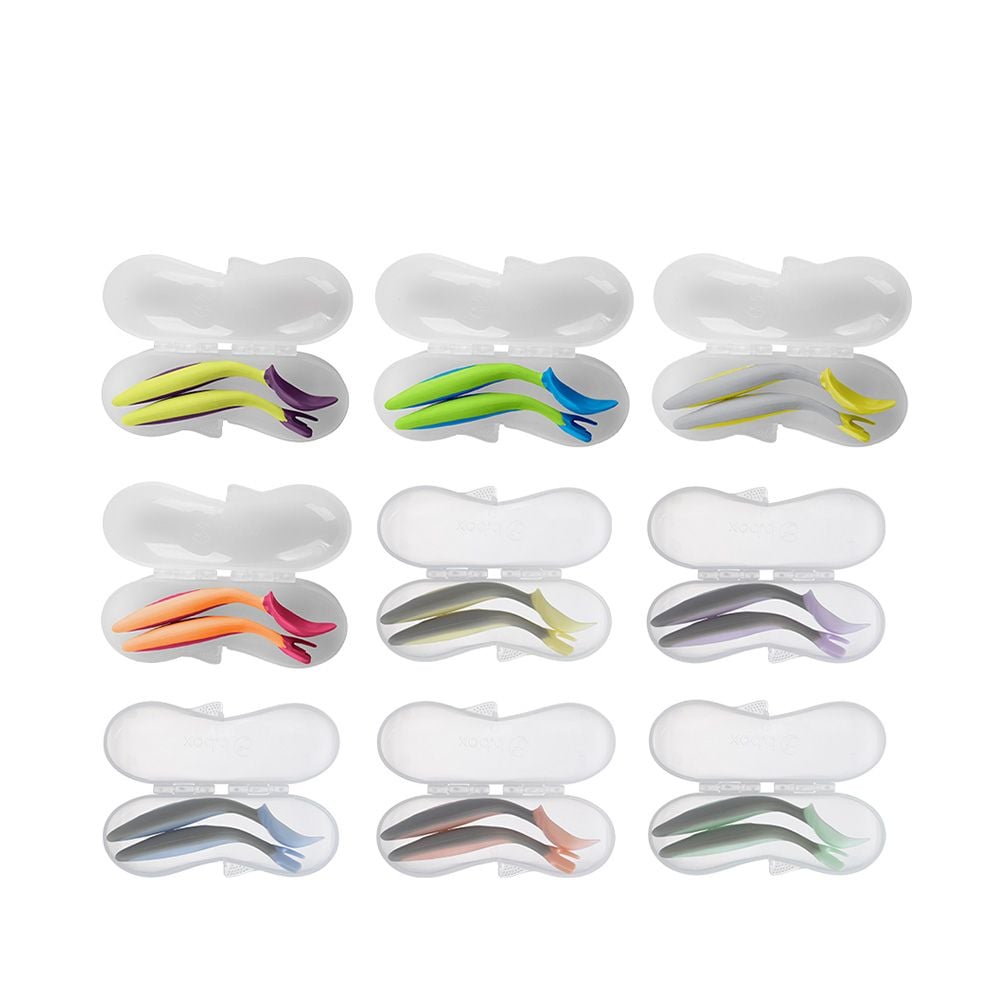 B.BOX BỘ MUỖNG NĨA NGỘ NGHĨNH CHO BÉ TẬP ĂN DẶM (KÈM HỘP ĐỰNG)