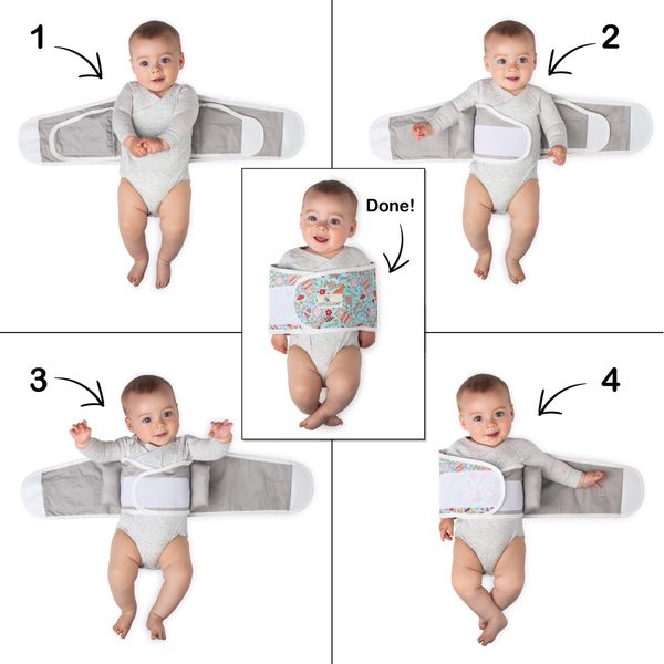 Anna&Eve Khăn Quấn Ngủ Ngon, Chống Giật Mình Cho Bé Sơ Sinh - Sở Thú Màu Trắng