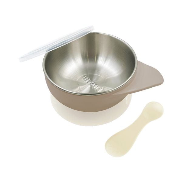 FARLIN Bộ Chén Inox Cách Nhiệt Kèm Muỗng Silicone, Đế Hít Chống Trơn, Nắp Đậy Tiện Lợi