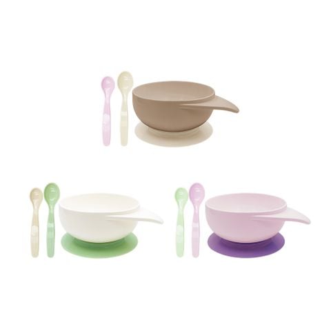 FARLIN BỘ CHÉN MUỖNG CÓ ĐẾ HÍT CHỐNG TRƠN VÀ NẮP ĐẬY TIỆN LỢI CHO BÉ TẬP ĂN DẶM