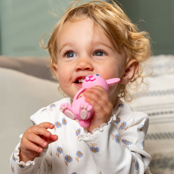 Brush-Baby Gặm Nướu Hình Thỏ Silicone Mát Xa Nướu Cho Bé