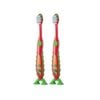 BRUSH-BABY BỘ 2 BÀN CHẢI ĐÁNH RĂNG FLOSSBRUSH CÓ ĐẾ HÍT TIỆN LỢI, DỄ DÀNG LÀM SẠCH RĂNG AN TOÀN VÀ HIỆU QUẢ CHO BÉ (3 - 6 TUỔI)