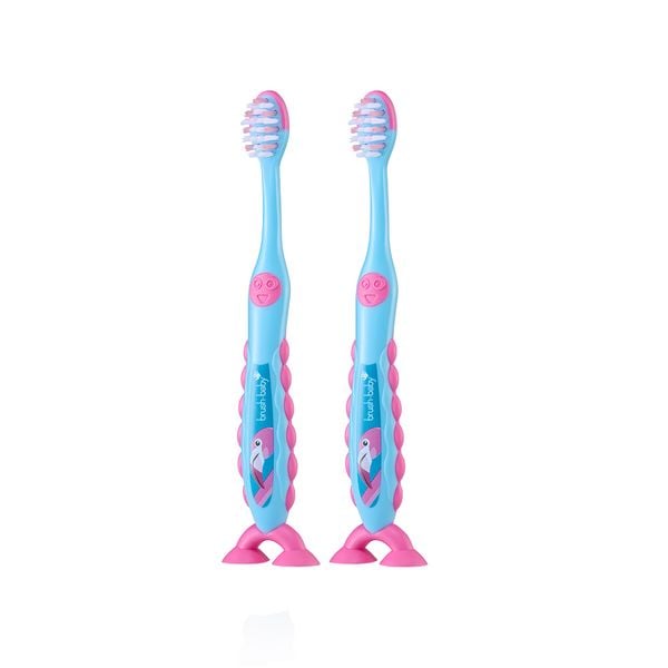 Brush-Baby Bộ 2 Bàn Chải Đánh Răng Flossbrush Cho Bé (3 - 6 Tuổi)