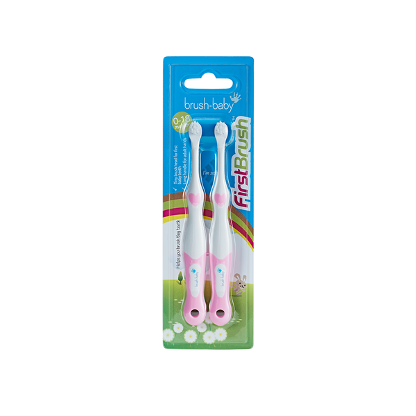 Brush-Baby Bộ 2 Bàn Chải Đánh Răng Giai Đoạn 1 Cho Bé (0 - 18 Tháng)