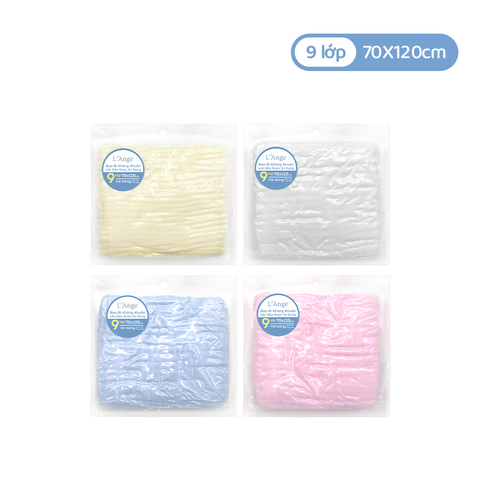 L'ANGE KHĂN TẮM/KHĂN QUẤN/CHĂN ĐẮP VẢI BÔNG 9 LỚP 70x120cm