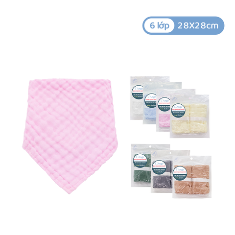 L'ANGE YẾM TAM GIÁC VẢI BÔNG 6 LỚP 28x28cm (SET 2 CÁI)