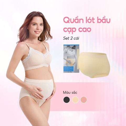 SHAPEE QUẦN LÓT BẦU CẠP CAO MỀM MẠI, CO GIÃN, FREESIZE (SET 2 CÁI)