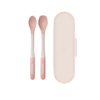 MOYUUM BỘ 2 THÌA SILICONE 2 CẤP ĐỘ CHO BÉ TẬP ĂN DẶM (KÈM HỘP ĐỰNG)