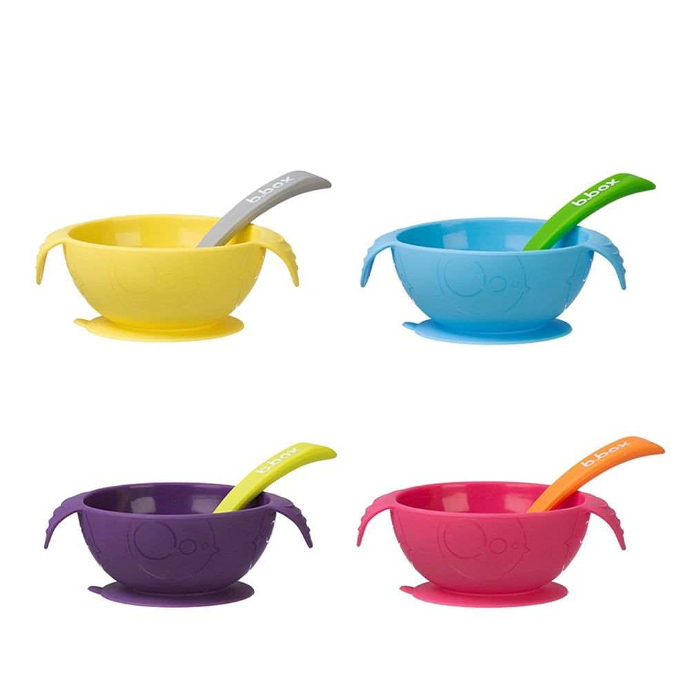 B.BOX CHÉN ĂN DẶM CÓ ĐẾ HÍT CHỐNG TRƠN KÈM MUỖNG SILICONE MỀM MẠI CHO BÉ