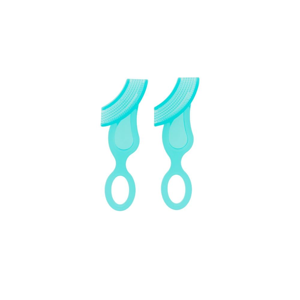 BRUSH-BABY BỘ 2 BÀN CHẢI TẬP ĐÁNH RĂNG VÀ MÁT XA NƯỚU SILICONE MỀM MẠI CHO BÉ (10 - 36 THÁNG)