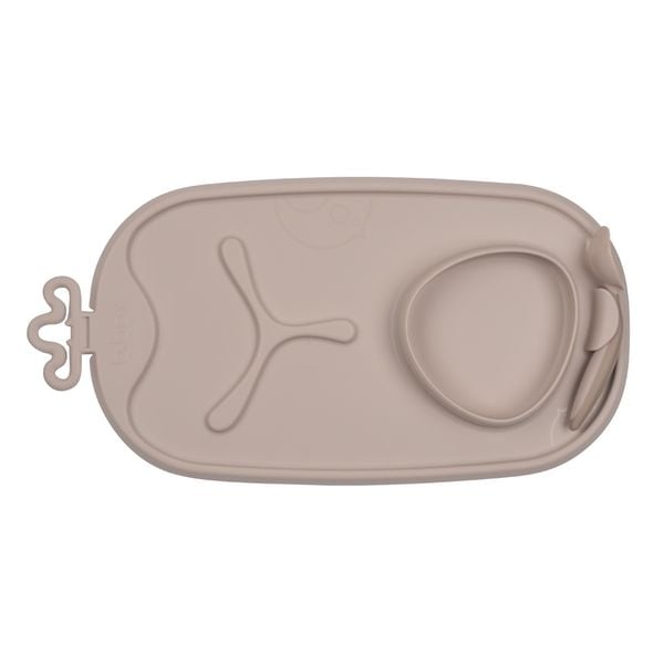 b.box Khay Ăn Dặm Silicone Có Thể Cuộn Tròn, Tặng Kèm Muỗng Cho Bé