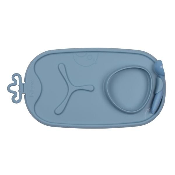 b.box Khay Ăn Dặm Silicone Có Thể Cuộn Tròn, Tặng Kèm Muỗng Cho Bé