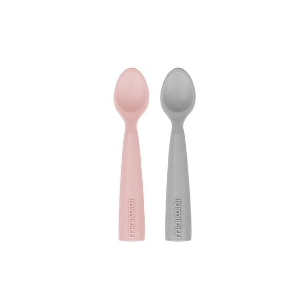 MinikOiOi Muỗng Ăn Dặm Silicone Cao Cấp Mềm Mại Cho Bé (Set 2 Cái)