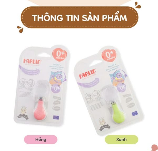 FARLIN Dụng Cụ Cắt Móng Có Kính Lúp, Chất Liệu Thép Không Gỉ, An Toàn Cho Bé Từ Sơ Sinh
