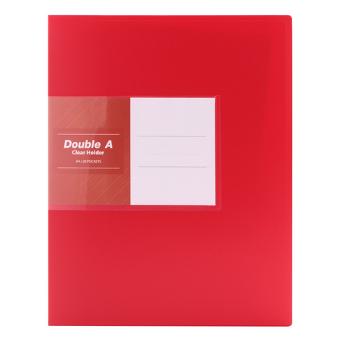 File 20 lá cao cấp Double A - Bìa màu đỏ tươi