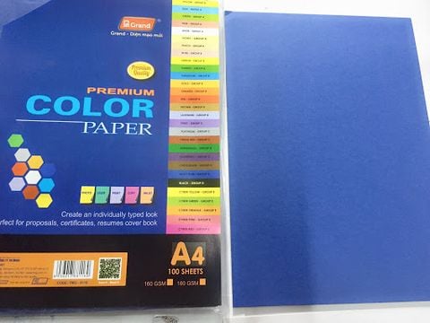 Bìa Màu A4 100 Tờ ĐL160gsm - Màu Xanh Navy